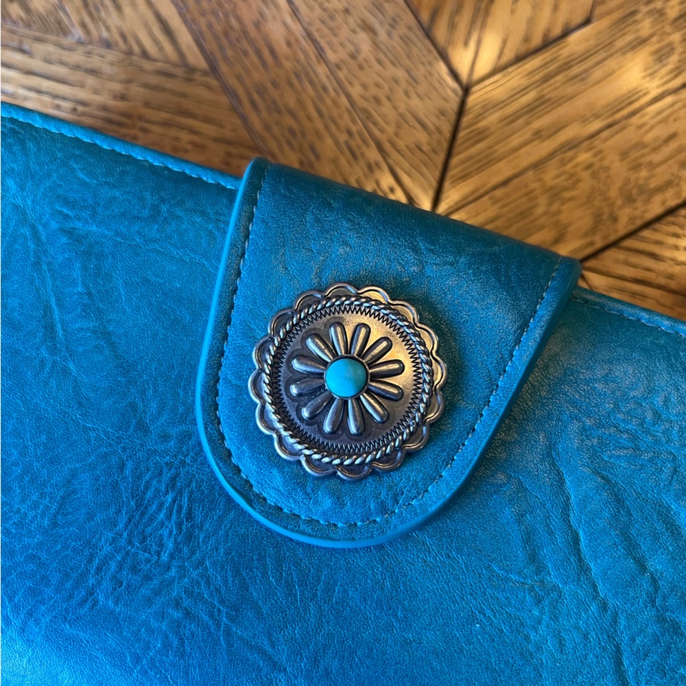 Montana West Large Turquoise Wallet - Picture 2 of 6